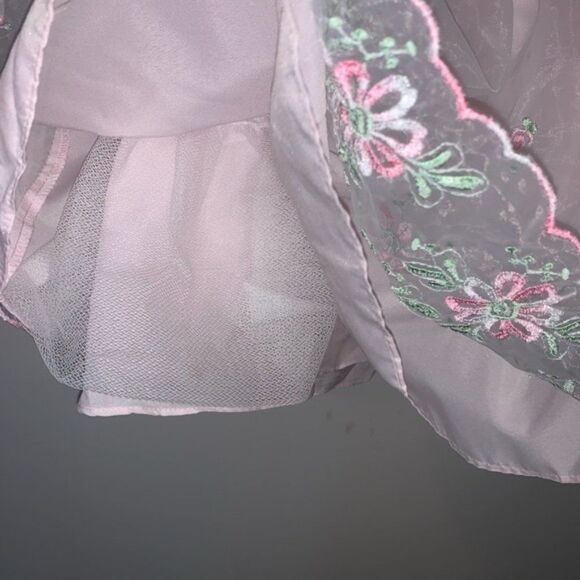 Cute Bonnie Jean Pink Floral Embroidered Dress 6X - Picture 4 of 7